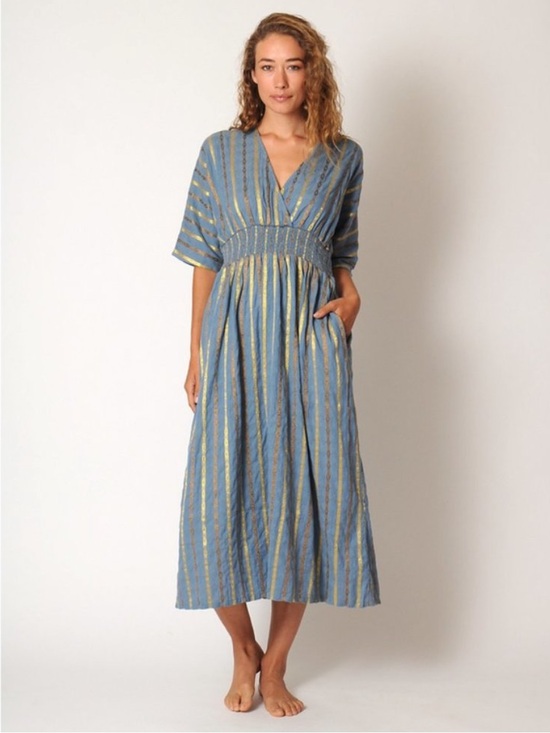 Ace & Jig Dresses & Skirts - Ace & Jig Midi Smocked Dani Dress in Stardust Size Small
